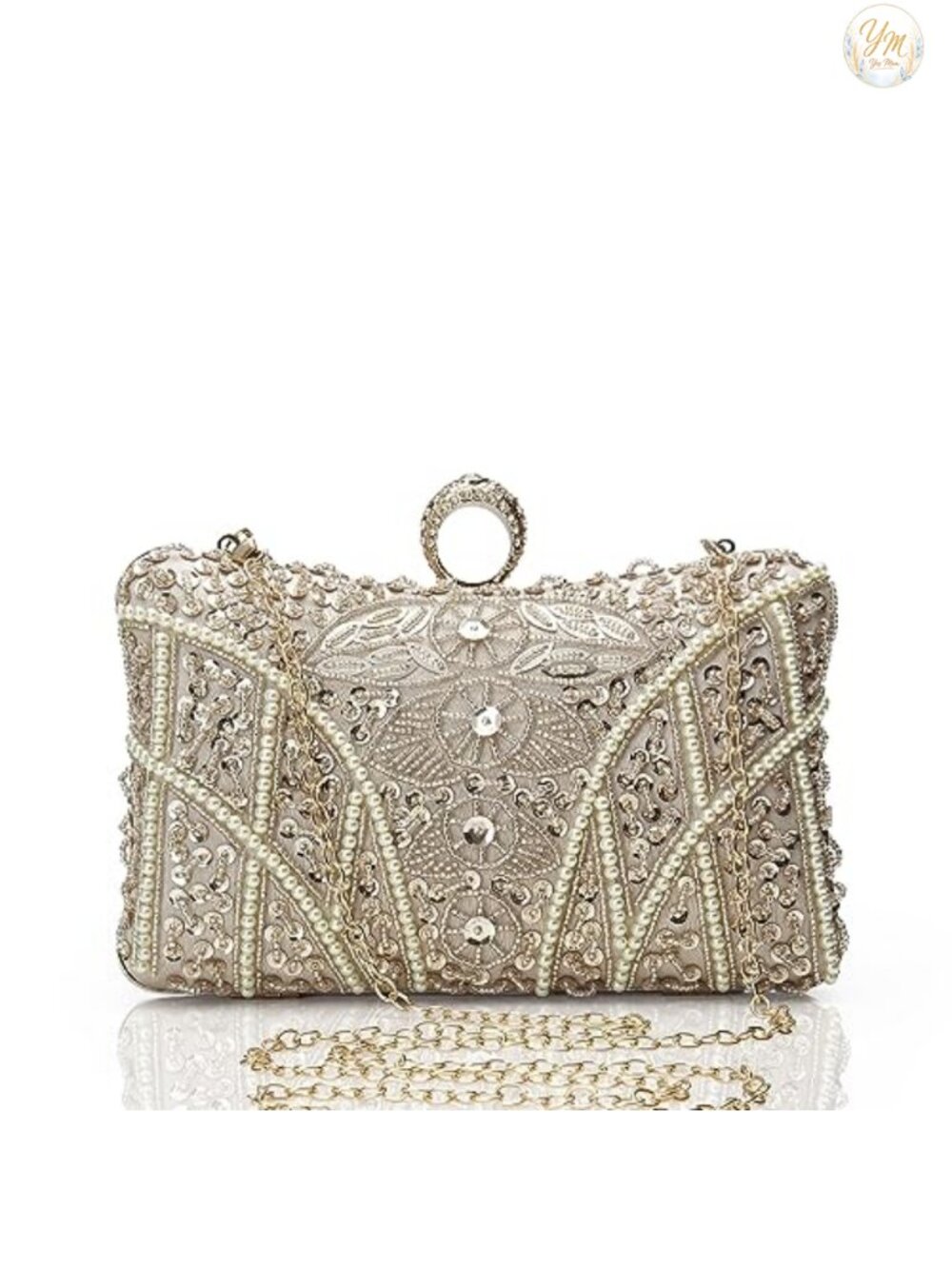 Beaded Sequin Evening Clutch Vintage 1920s Gatsby Purse Formal Bag
